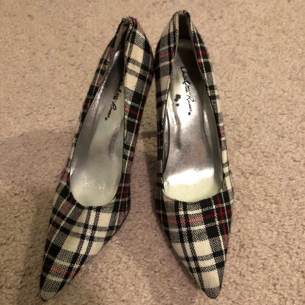 Plaid Pointed Toe Heels